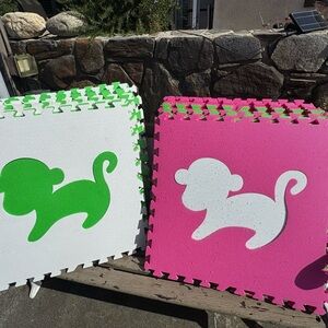 Green and Pink Monkey Play Mats